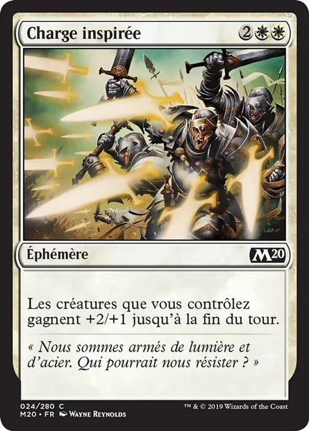 Charge inspirée, carte Magic M20 24 — extension Core Set 2020