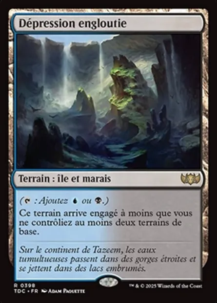Dépression engloutie, carte Magic TDC 398 — extension Tarkir: Dragonstorm Commander
