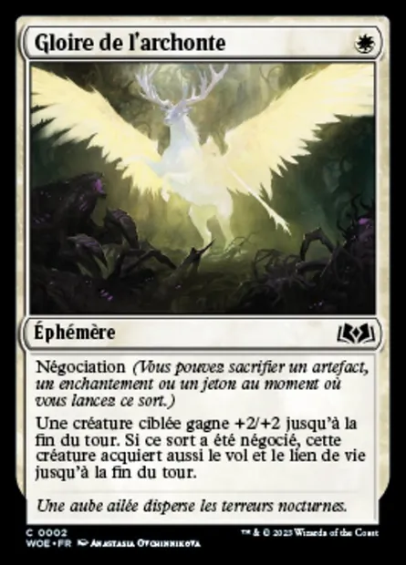 Gloire de l'archonte, carte Magic WOE 2 — extension Wilds of Eldraine