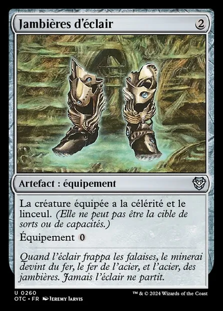Jambières d'éclair, carte Magic OTC 260 — extension Outlaws of Thunder Junction Commander