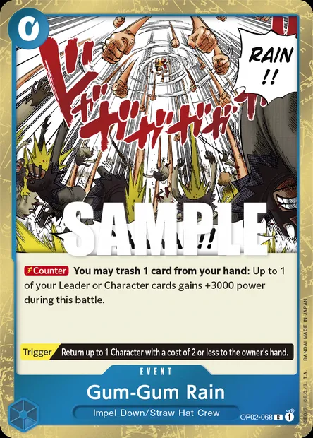 Gum-Gum Rain, One Piece card OP02-068 — PARAMOUNT WAR set