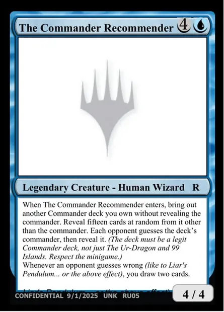 The Commander Recommender, Magic card UNK RU05d — Unknown Event set
