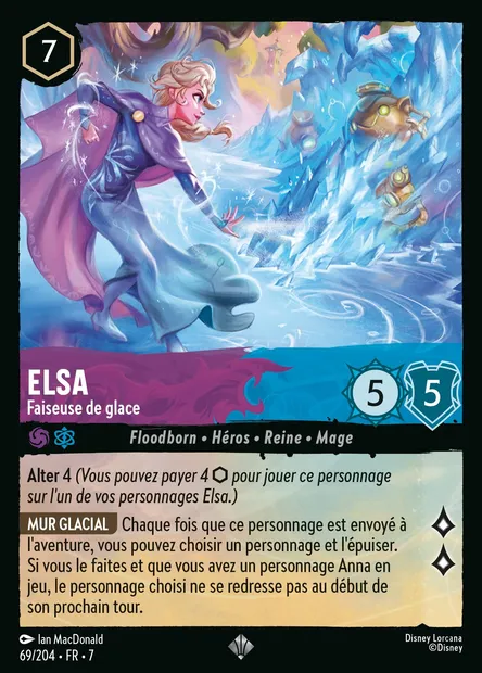 Elsa - Faiseuse de glace, carte Disney Lorcana CH7-069 — extension L'île d'Archazia