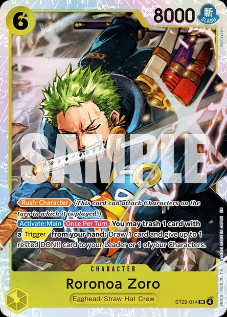 Roronoa Zoro, One Piece card ST29-014 — Egghead set