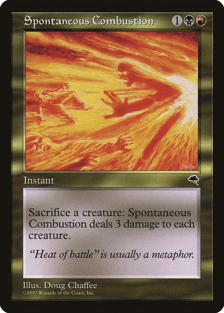 Combustion spontanée, carte Magic TMP 273 — extension Tempête