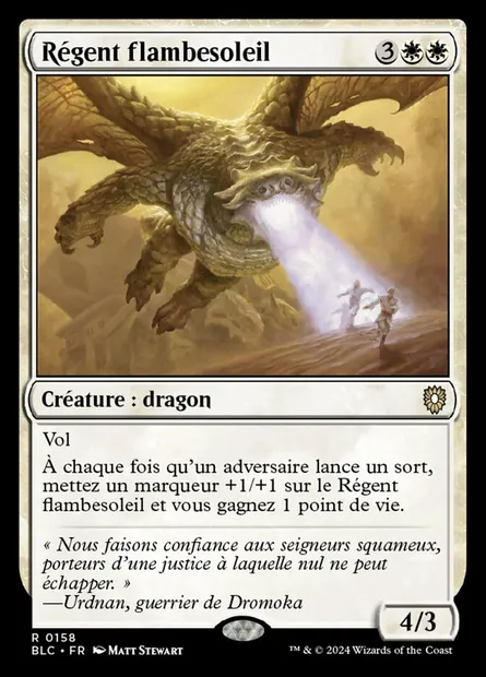 Régent flambesoleil, carte Magic BLC 158 — extension Bloomburrow Commander