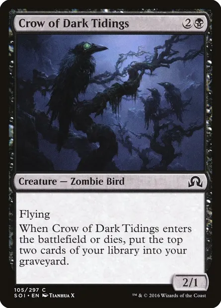 Crow of Dark Tidings, Magic card SOI 105 — Shadows over Innistrad set