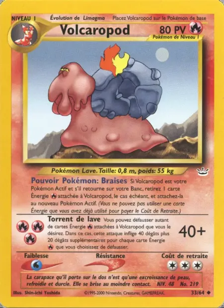 Volcaropod, carte Pokémon NR 33 — extension Neo Revelation