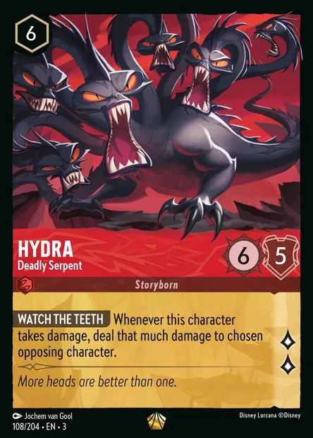 Hydra - Deadly Serpent, Disney Lorcana card CH3-108 — Into the Inklands set