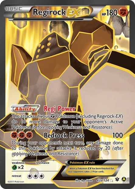 Regirock EX, Pokémon card FCO 43a — Fates Collide set