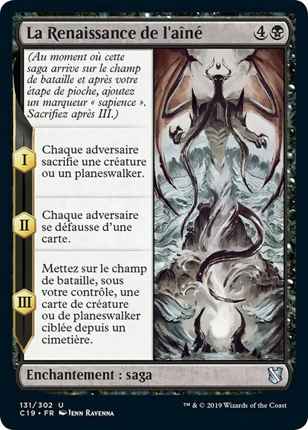 La Renaissance de l'aîné, carte Magic C19 131 — extension Commander 2019