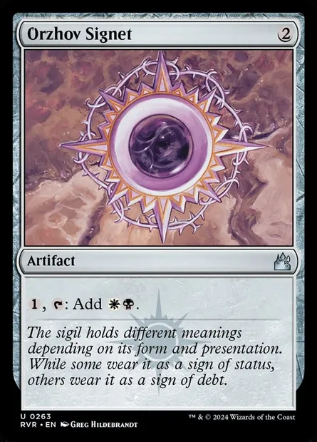 Orzhov Signet, Magic card RVR 263 — Ravnica Remastered set