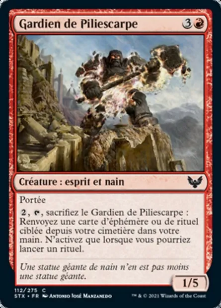 Gardien de Piliescarpe, carte Magic STX 112 — extension Strixhaven: l'Académie des Mages