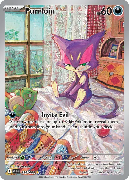 Purrloin, Pokémon card WHT 136 — White Flare set