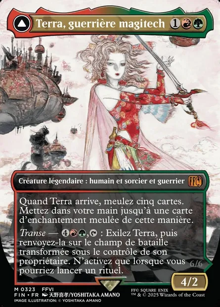 Terra, guerrière magitech // Terra, héritière du sang des chimères, carte Magic FIN 323 — extension Final Fantasy