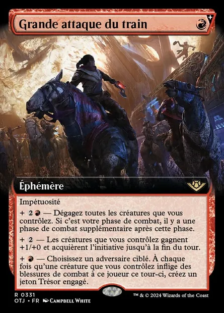 Grande attaque du train, carte Magic OTJ 331 — extension Outlaws of Thunder Junction