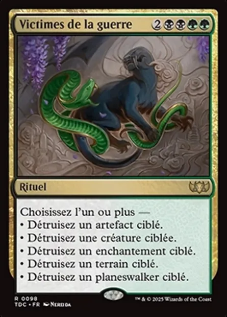 Victimes de la guerre, carte Magic TDC 98 — extension Tarkir: Dragonstorm Commander