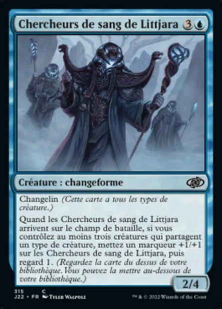 Chercheurs de sang de Littjara, carte Magic J22 315 — extension Jumpstart 2022