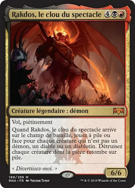 Rakdos, le clou du spectacle, carte Magic RNA 199 — extension L'allégeance de Ravnica