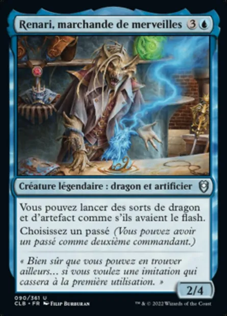 Renari, marchande de merveilles, carte Magic CLB 90 — extension Commander Légendes : la bataille de la Porte de Baldur