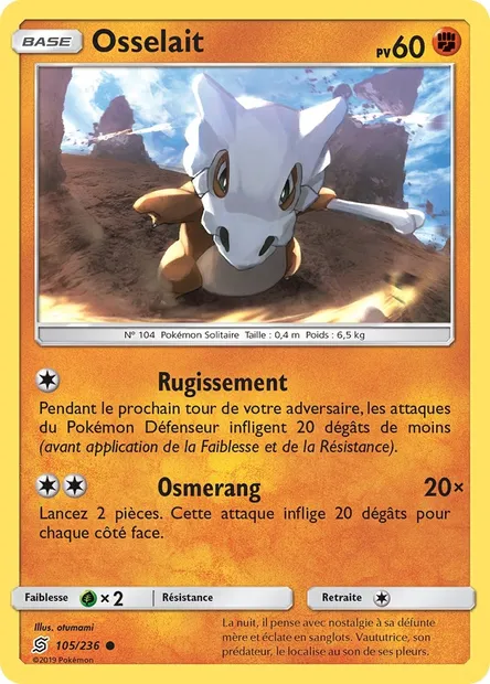 Osselait, carte Pokémon UNM 105 — extension Harmonie des Esprits