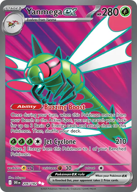 Yanmega ex, Pokémon card DRI 206 — Destined Rivals set
