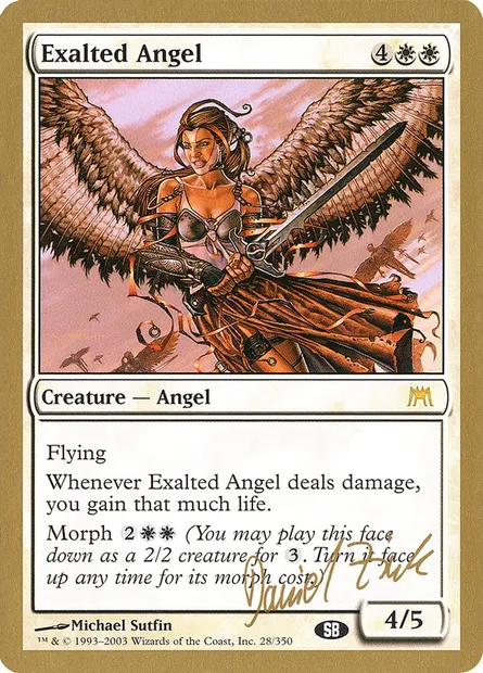 Exalted Angel, Magic card WC03 dz28sb — World Championship Decks 2003 set