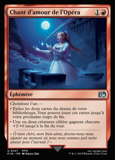 Chant d'amour de l'Opéra, carte Magic FIN 147 — extension Final Fantasy