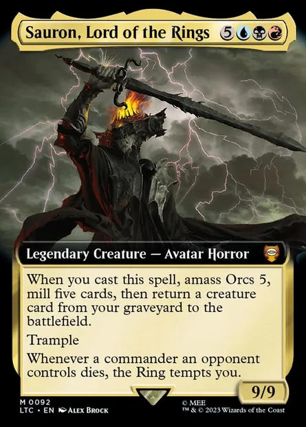 Sauron, Lord of the Rings, Magic card LTC 92 — Tales of Middle-earth Commander set