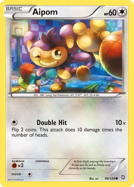 Aipom, Pokémon card DRX 99 — Dragons Exalted set