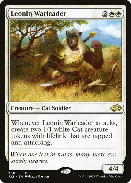 Leonin Warleader, Magic card J22 208 — Jumpstart 2022 set