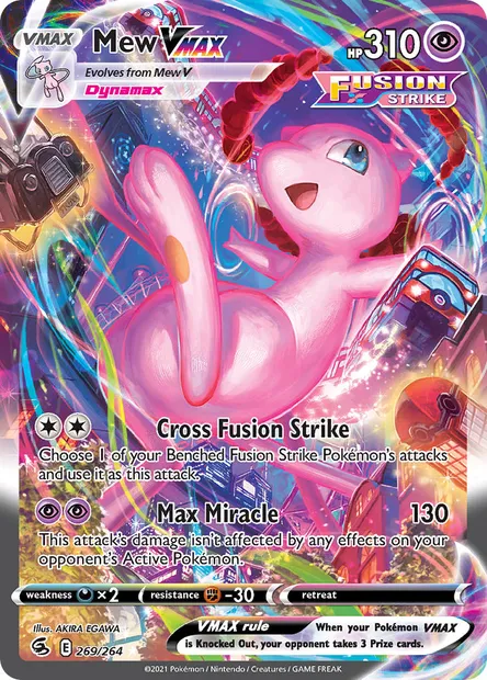 Mew VMAX, Pokémon card FST 269 — Fusion Strike set