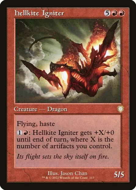 Hellkite Igniter, Magic card BRC 117 — The Brothers' War Commander set