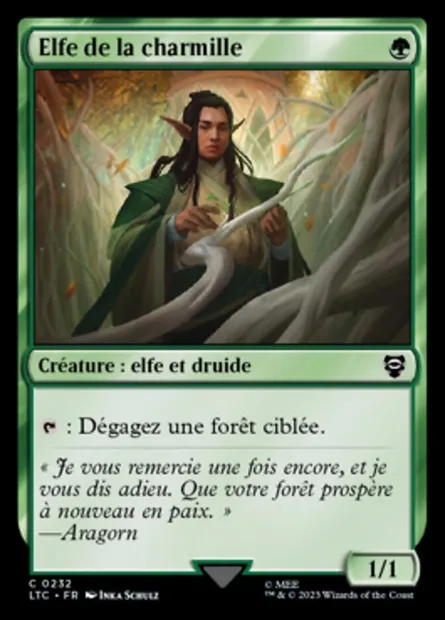 Elfe de la charmille, carte Magic LTC 232 — extension Tales of Middle-earth Commander