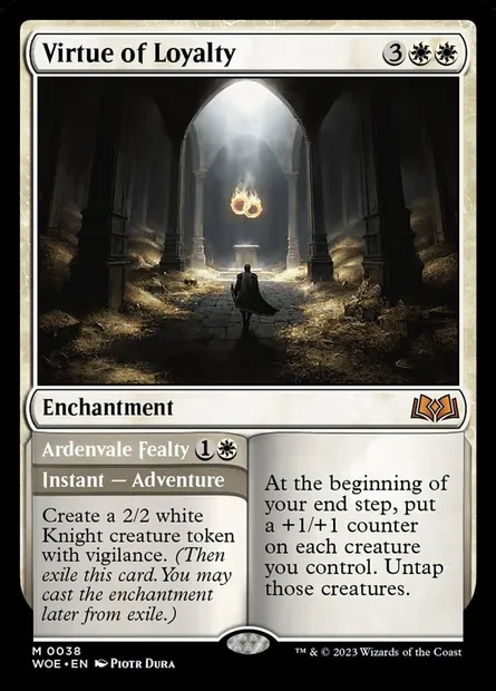 Virtue of Loyalty // Ardenvale Fealty, Magic card WOE 38 — Wilds of Eldraine set