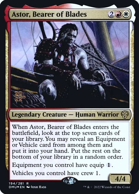 Astor, Bearer of Blades, Magic card PDMU 194s — Dominaria United Promos set