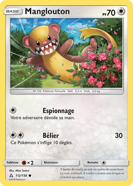 Manglouton, carte Pokémon UPR 112 — extension Ultra-Prisme