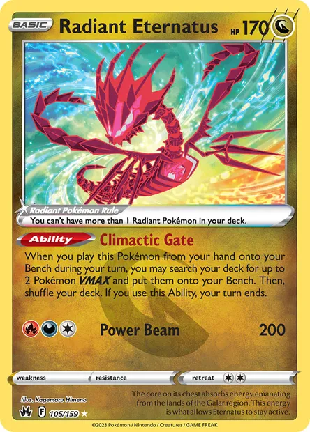 Radiant Eternatus, Pokémon card CRZ 105 — Crown Zenith set