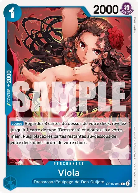 Viola, carte One Piece OP15-040 — extension AVENTURE SUR L'ÎLE DE DIEU