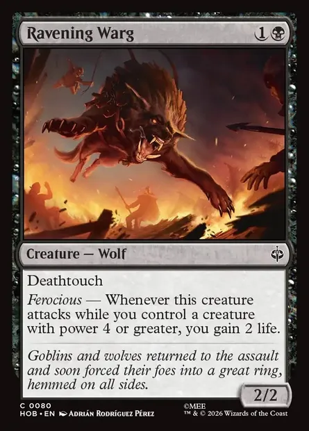 Ravening Warg, Magic card HOB 80 — The Hobbit set