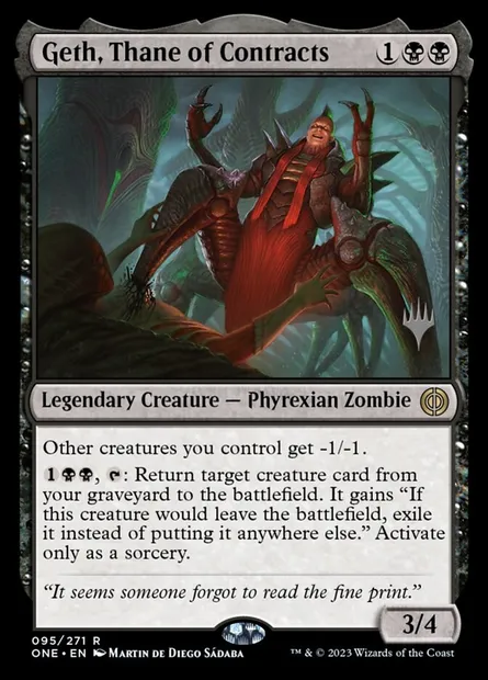 Geth, Thane of Contracts, Magic card PONE 95p — Phyrexia: All Will Be One Promos set