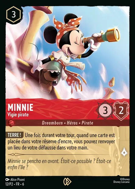 Minnie - Vigie pirate, carte Disney Lorcana P2-012 — extension P2