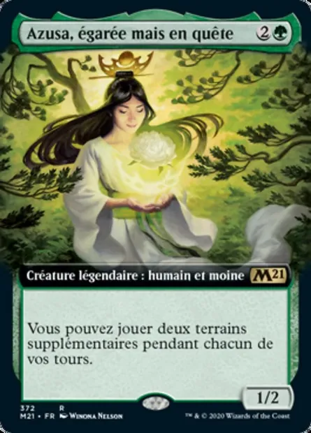 Azusa, égarée mais en quête, carte Magic M21 372 — extension Core Set 2021