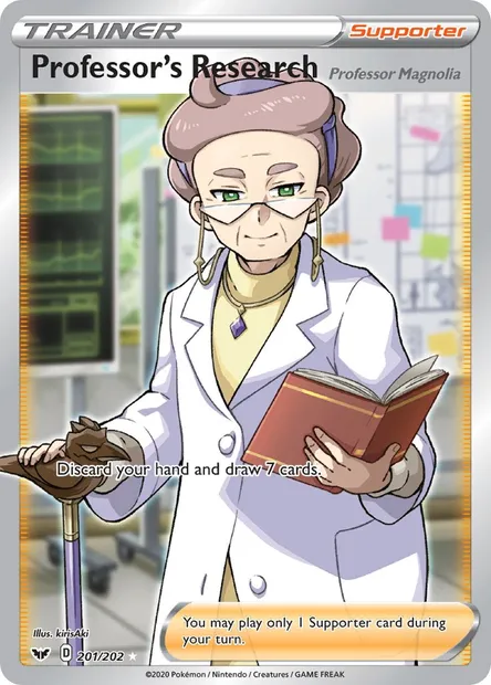 Professor's Research (Professor Magnolia), Pokémon card SSH 201 — Sword & Shield set
