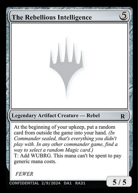 The Rebellious Intelligence, Magic card UNK RA31 — Unknown Event set