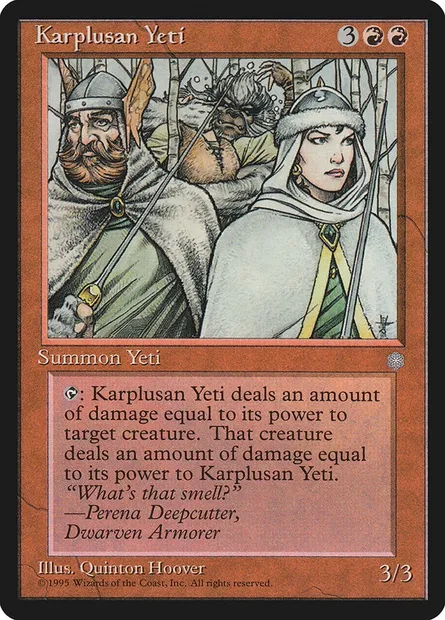 Karplusan Yeti, Magic card ICE 197 — Ice Age set