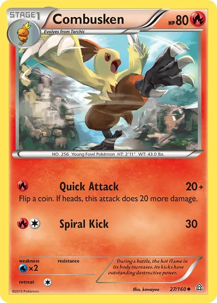 Combusken, Pokémon card PRC 27 — Primal Clash set