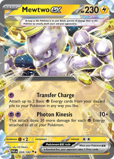 Mewtwo ex, Pokémon card PAR 058 — Paradox Rift set