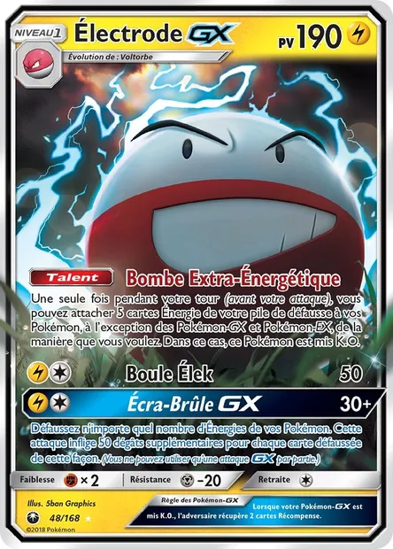 Électrode GX, carte Pokémon CES 48 — extension Tempête Céleste
