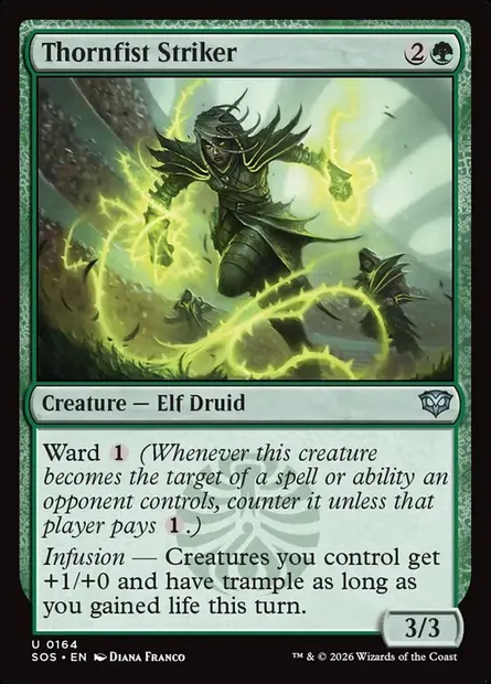 Thornfist Striker, Magic card SOS 164 — Secrets of Strixhaven set